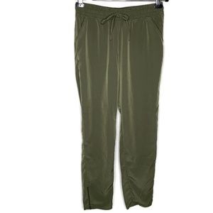 Wyld Heart Green Pants Tie Waist Zip Ankle